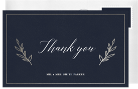 'Elegant Laurel Branches' Wedding Thank You Note