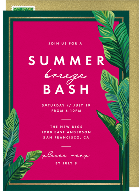 'Welcome Palms' Summer Party Invitation