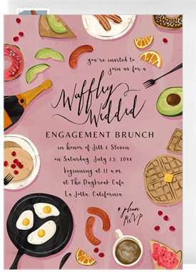 'Waffley Wedded' Party Invitation