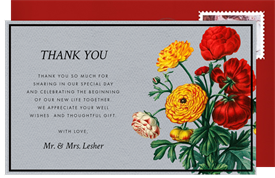 'Cheery Buttercups' Wedding Thank You Note