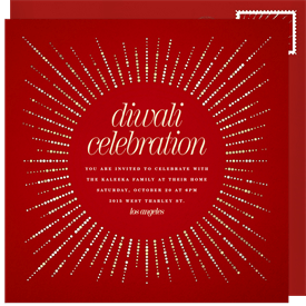 'Diwali Starburst' Diwali Invitation