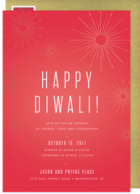 'Diwali Fireworks' Diwali Invitation
