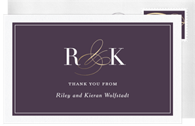 'Golden Ampersand' Wedding Thank You Note
