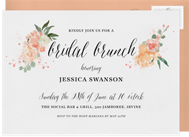 'Peach Blooms' Bridal Shower Invitation