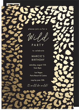 'Classic Cheetah Print' Adult Birthday Invitation
