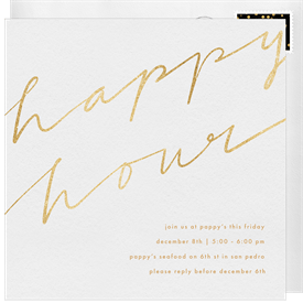 'Slanted Script' Happy Hour Invitation