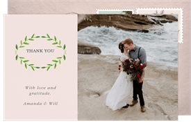 'Classic Laurel' Wedding Thank You Note