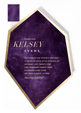 'Modern Gemstone' Adult Birthday Invitation