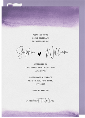 'Watercolor Bands' Wedding Invitation