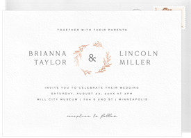 'Minimal Wreath' Wedding Invitation
