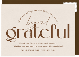 'Beyond Grateful' Business Thanksgiving Card
