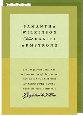 'Simple Blocks' Wedding Invitation