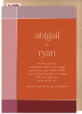 'Blocks Of Color' Wedding Invitation