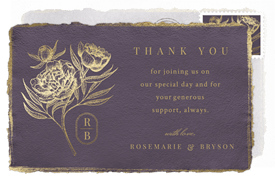 'Foiled Peony' Wedding Thank You Note