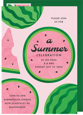 'Classic Watermelon' Summer Party Invitation
