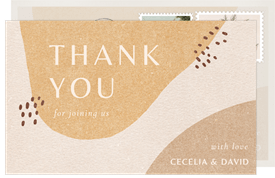 'Abstract Organic Shapes' Wedding Thank You Note