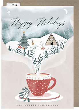 'Cozy Cup of Cheer' Holiday Greetings Card
