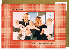 'Snowy Plaid' Holiday Greetings Card