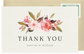 'Botanical Arch' Wedding Thank You Note
