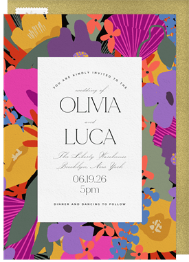 'Bold Tropical Florals' Wedding Invitation