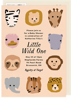 'Safari Babies' Baby Shower Invitation