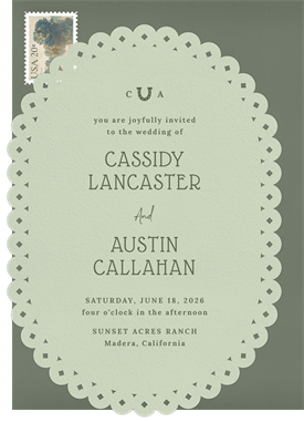 'Diecut Doily' Wedding Invitation