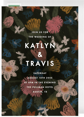 'Shadow Blooms' Wedding Invitation