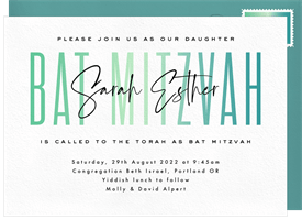 'Ombre Bat Mitzvah' Bat Mitzvah Invitation