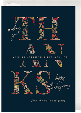 'Autumnal Thanks' Business Thanksgiving Card