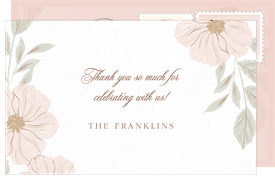 'Offset Florals' Wedding Thank You Note