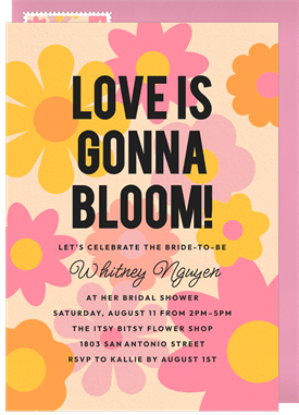 'Big Bold Blooms' Bridal Shower Invitation